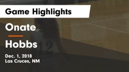 Onate  vs Hobbs  Game Highlights - Dec. 1, 2018