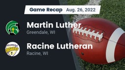 Recap: Martin Luther  vs. Racine Lutheran  2022