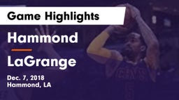 Hammond  vs LaGrange Game Highlights - Dec. 7, 2018