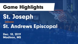 St. Joseph vs St. Andrews Episcopal  Game Highlights - Dec. 10, 2019