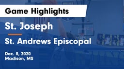 St. Joseph vs St. Andrews Episcopal  Game Highlights - Dec. 8, 2020