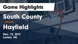 South County  vs Hayfield Game Highlights - Dec. 12, 2017