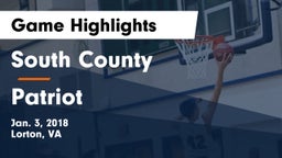 South County  vs Patriot   Game Highlights - Jan. 3, 2018