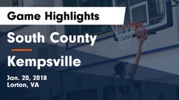 South County  vs Kempsville Game Highlights - Jan. 20, 2018