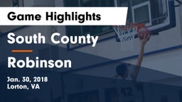 South County  vs Robinson  Game Highlights - Jan. 30, 2018