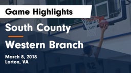 South County  vs Western Branch Game Highlights - March 8, 2018