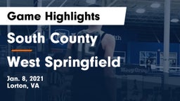 South County  vs West Springfield  Game Highlights - Jan. 8, 2021