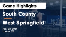 South County  vs West Springfield  Game Highlights - Jan. 22, 2021