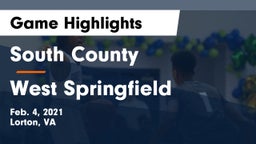 South County  vs West Springfield  Game Highlights - Feb. 4, 2021