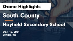 South County  vs Hayfield Secondary School Game Highlights - Dec. 10, 2021