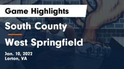 South County  vs West Springfield  Game Highlights - Jan. 10, 2022
