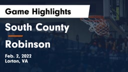 South County  vs Robinson  Game Highlights - Feb. 2, 2022