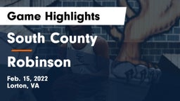 South County  vs Robinson  Game Highlights - Feb. 15, 2022