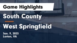 South County  vs West Springfield  Game Highlights - Jan. 9, 2023