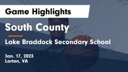 South County  vs Lake Braddock Secondary School Game Highlights - Jan. 17, 2023