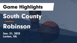 South County  vs Robinson  Game Highlights - Jan. 31, 2023