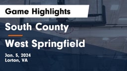 South County  vs West Springfield  Game Highlights - Jan. 5, 2024