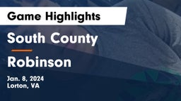 South County  vs Robinson  Game Highlights - Jan. 8, 2024