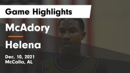 McAdory  vs Helena  Game Highlights - Dec. 10, 2021