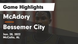 McAdory  vs Bessemer City  Game Highlights - Jan. 28, 2022