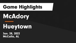 McAdory  vs Hueytown  Game Highlights - Jan. 28, 2022