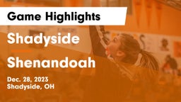 Shadyside  vs Shenandoah  Game Highlights - Dec. 28, 2023