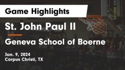 St. John Paul II  vs Geneva School of Boerne Game Highlights - Jan. 9, 2024