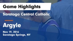 Saratoga Central Catholic  vs Argyle  Game Highlights - Nov 19, 2016