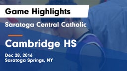 Saratoga Central Catholic  vs Cambridge HS Game Highlights - Dec 28, 2016