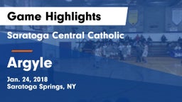 Saratoga Central Catholic  vs Argyle Game Highlights - Jan. 24, 2018