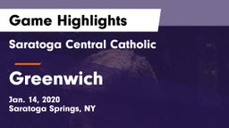 Saratoga Central Catholic  vs Greenwich  Game Highlights - Jan. 14, 2020