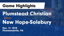 Plumstead Christian  vs New Hope-Solebury  Game Highlights - Dec. 17, 2018