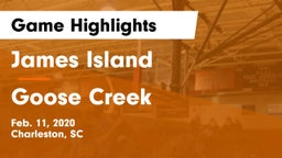 James Island  vs Goose Creek  Game Highlights - Feb. 11, 2020