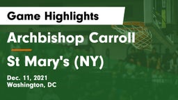 Archbishop Carroll  vs St Mary's  (NY) Game Highlights - Dec. 11, 2021