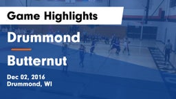 Drummond  vs Butternut Game Highlights - Dec 02, 2016