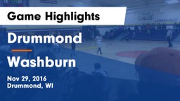 Drummond  vs Washburn Game Highlights - Nov 29, 2016