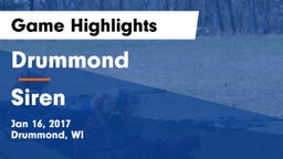 Drummond  vs Siren  Game Highlights - Jan 16, 2017