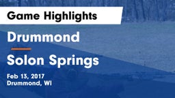 Drummond  vs Solon Springs Game Highlights - Feb 13, 2017