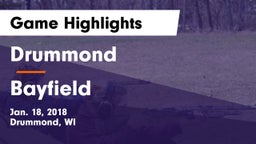 Drummond  vs Bayfield Game Highlights - Jan. 18, 2018