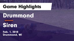 Drummond  vs Siren  Game Highlights - Feb. 1, 2018