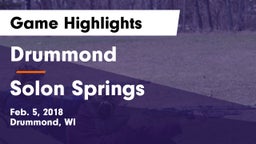 Drummond  vs Solon Springs Game Highlights - Feb. 5, 2018