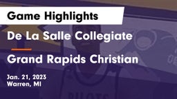 De La Salle Collegiate vs Grand Rapids Christian  Game Highlights - Jan. 21, 2023
