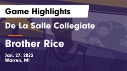 De La Salle Collegiate vs Brother Rice  Game Highlights - Jan. 27, 2023