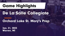 De La Salle Collegiate vs Orchard Lake St. Mary's Prep Game Highlights - Jan. 31, 2023