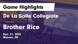 De La Salle Collegiate vs Brother Rice  Game Highlights - Dec. 21, 2023