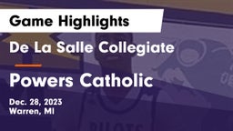 De La Salle Collegiate vs Powers Catholic  Game Highlights - Dec. 28, 2023