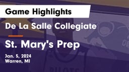 De La Salle Collegiate vs St. Mary's Prep Game Highlights - Jan. 5, 2024