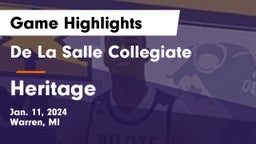 De La Salle Collegiate vs Heritage  Game Highlights - Jan. 11, 2024