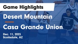 Desert Mountain  vs Casa Grande Union  Game Highlights - Dec. 11, 2023