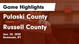 Pulaski County  vs Russell County Game Highlights - Jan. 25, 2020